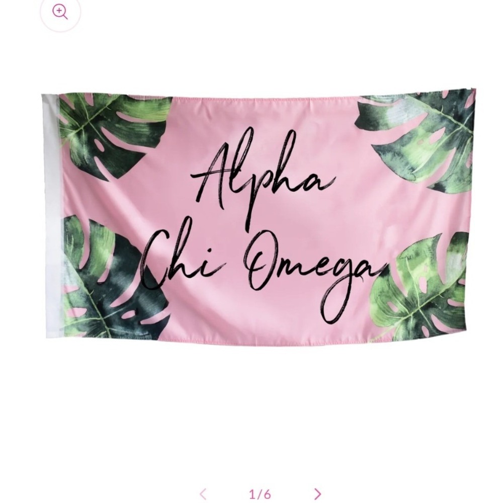 Sorority Shop Alpha Chi Omega Tropical Palm Flag Wall Banner Pink 3x5ft New